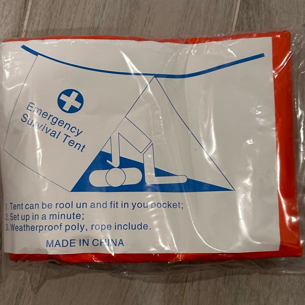 Orange Emergency Survival Tent